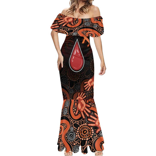 Australia Indigenous Leukemia Awareness Mermaid Dress Aboriginal Dot Arts - Aussie Hoodie