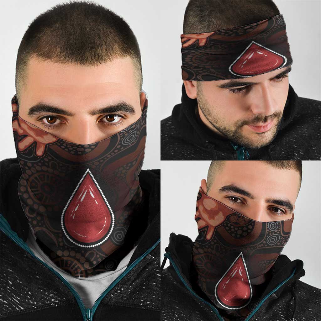 Australia Indigenous Leukemia Awareness Neck Gaiter Aboriginal Dot Arts - Aussie Hoodie