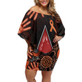 Australia Indigenous Leukemia Awareness Off Shoulder Short Dress Aboriginal Dot Arts - Aussie Hoodie