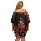 Australia Indigenous Leukemia Awareness Off Shoulder Short Dress Aboriginal Dot Arts - Aussie Hoodie