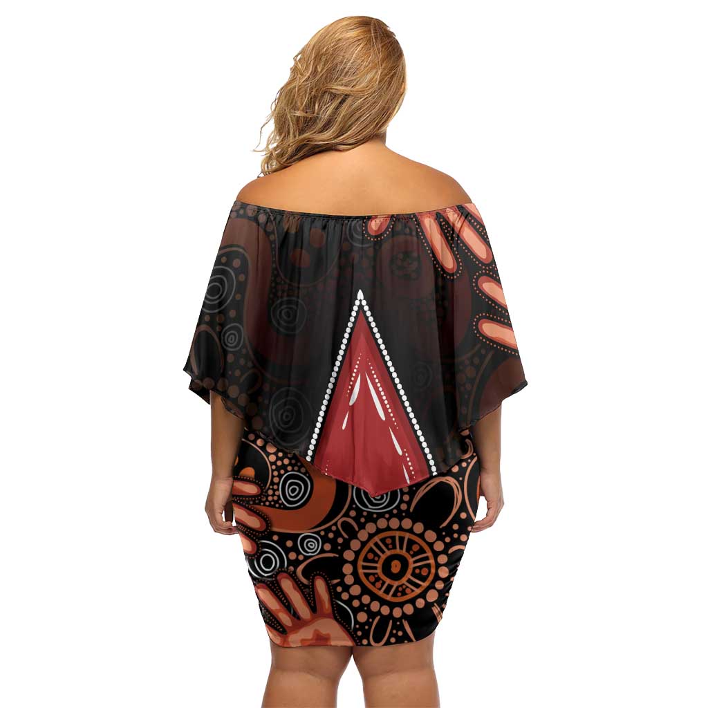 Australia Indigenous Leukemia Awareness Off Shoulder Short Dress Aboriginal Dot Arts - Aussie Hoodie