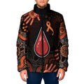 Australia Indigenous Leukemia Awareness Padded Jacket Aboriginal Dot Arts - Aussie Hoodie