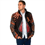 Australia Indigenous Leukemia Awareness Padded Jacket Aboriginal Dot Arts - Aussie Hoodie