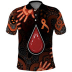 Australia Indigenous Leukemia Awareness Polo Shirt Aboriginal Dot Arts - Aussie Hoodie