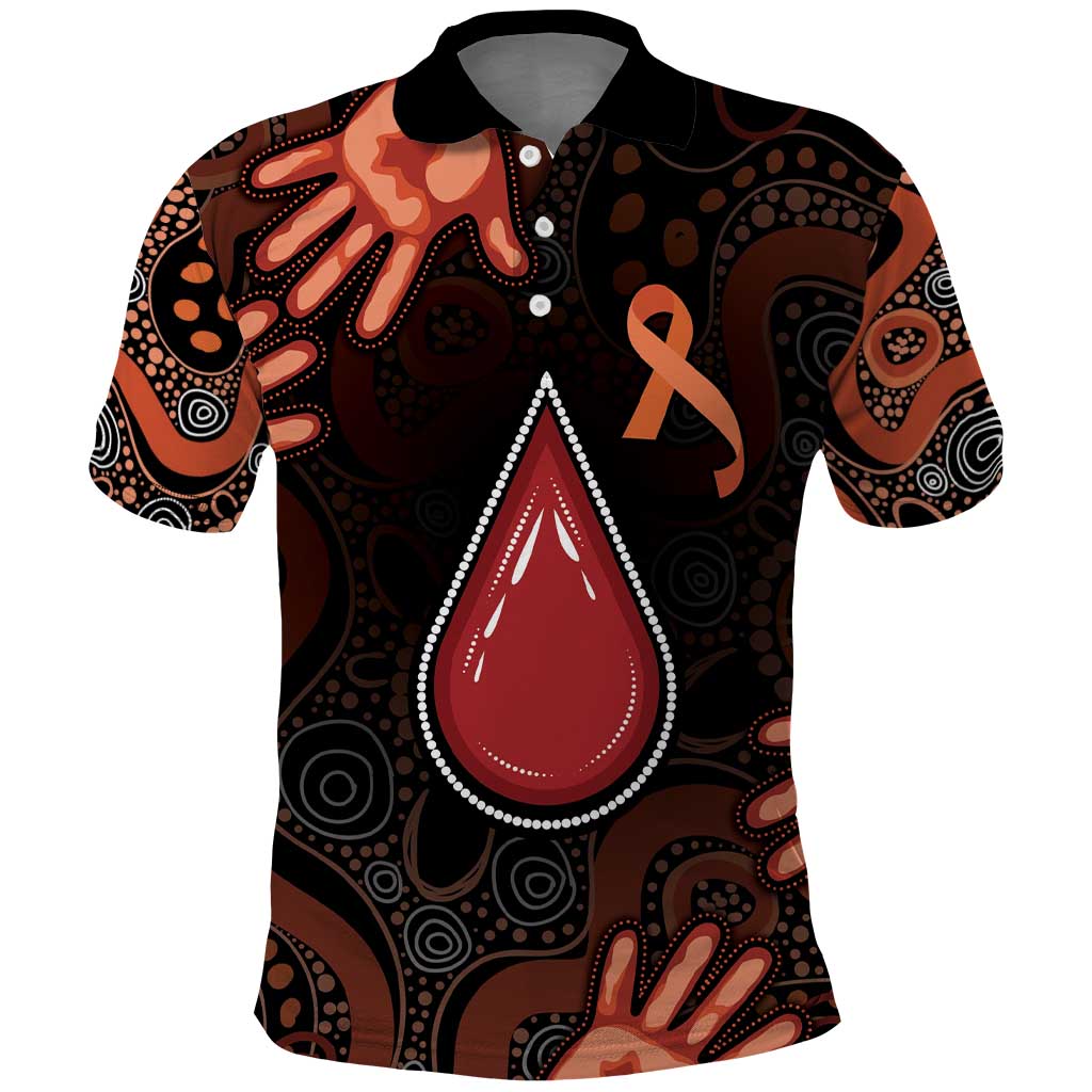 Australia Indigenous Leukemia Awareness Polo Shirt Aboriginal Dot Arts - Aussie Hoodie