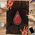 Australia Indigenous Leukemia Awareness Puzzle Aboriginal Dot Arts - Aussie Hoodie