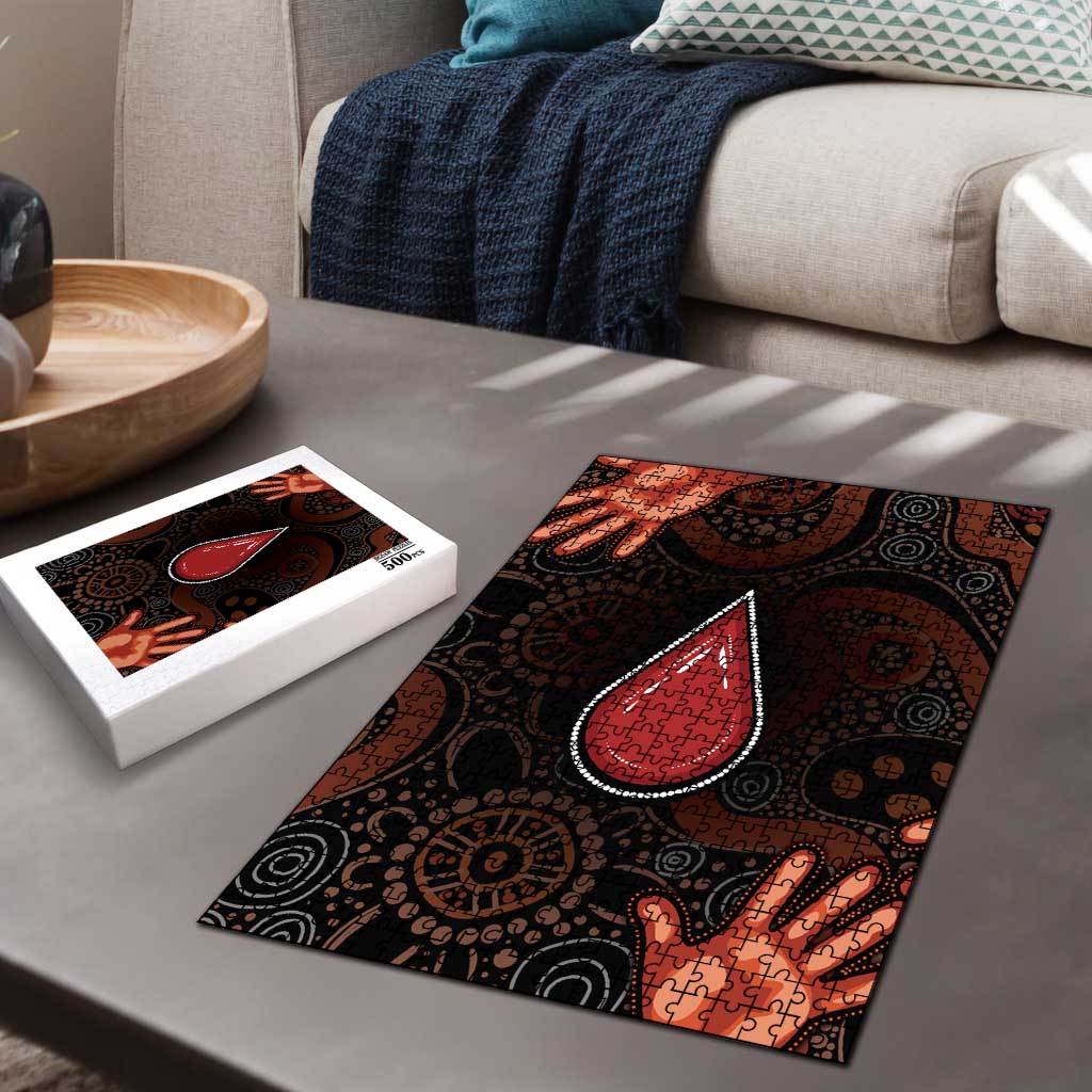 Australia Indigenous Leukemia Awareness Puzzle Aboriginal Dot Arts - Aussie Hoodie