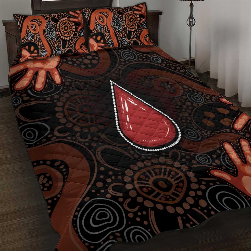 Australia Indigenous Leukemia Awareness Quilt Bed Set Aboriginal Dot Arts - Aussie Hoodie
