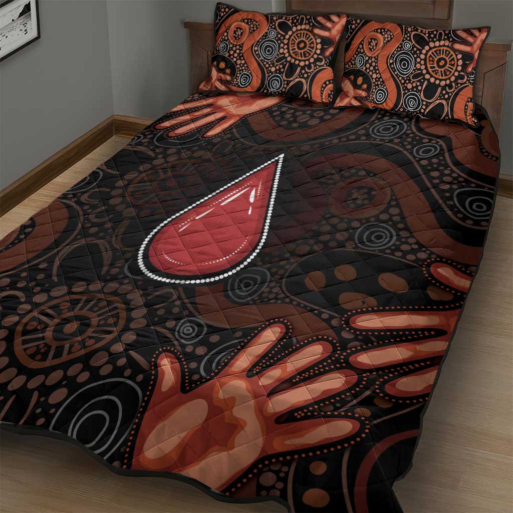 Australia Indigenous Leukemia Awareness Quilt Bed Set Aboriginal Dot Arts - Aussie Hoodie