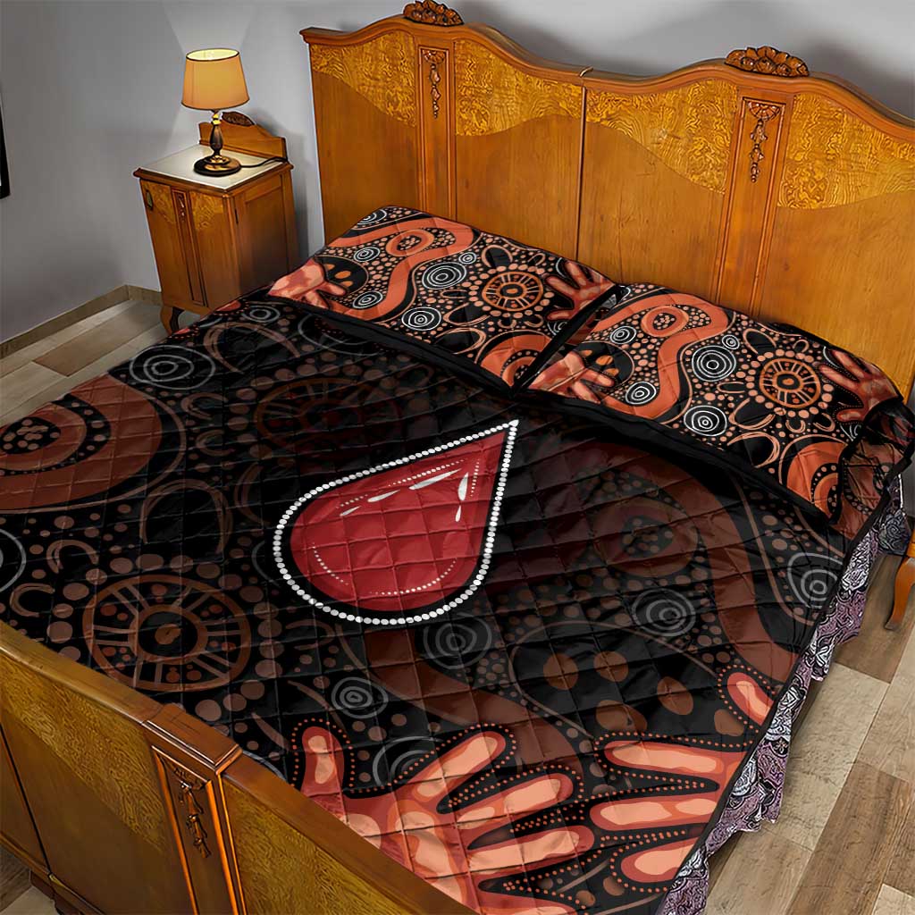 Australia Indigenous Leukemia Awareness Quilt Bed Set Aboriginal Dot Arts - Aussie Hoodie