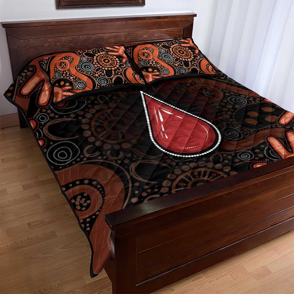 Australia Indigenous Leukemia Awareness Quilt Bed Set Aboriginal Dot Arts - Aussie Hoodie