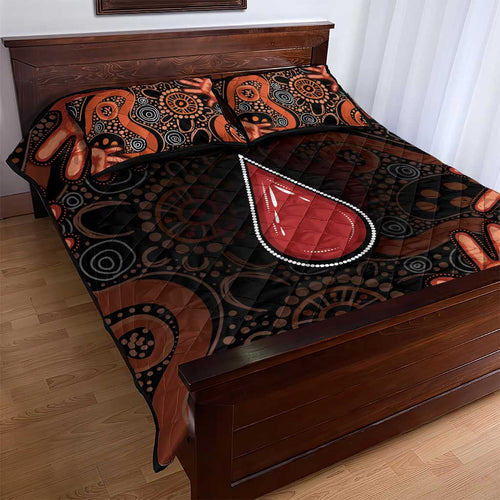 Australia Indigenous Leukemia Awareness Quilt Bed Set Aboriginal Dot Arts - Aussie Hoodie