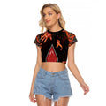 Australia Indigenous Leukemia Awareness Raglan Cropped T Shirt Aboriginal Dot Arts - Aussie Hoodie