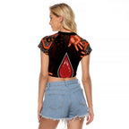 Australia Indigenous Leukemia Awareness Raglan Cropped T Shirt Aboriginal Dot Arts - Aussie Hoodie