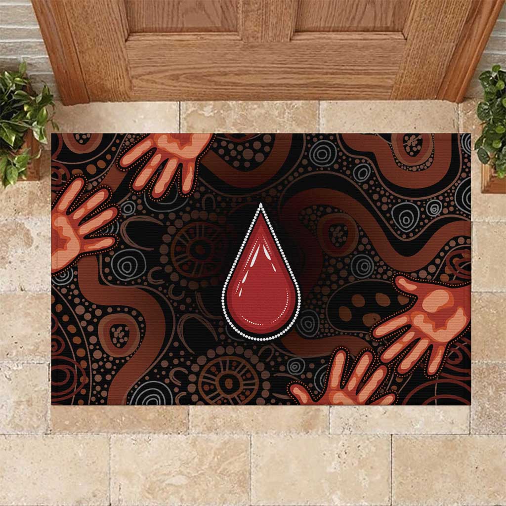 Australia Indigenous Leukemia Awareness Rubber Doormat Aboriginal Dot Arts - Aussie Hoodie