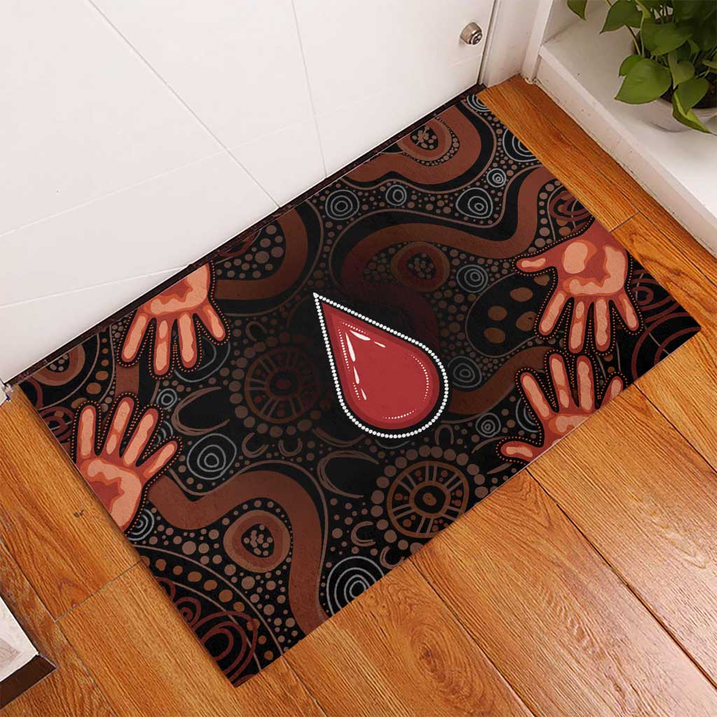 Australia Indigenous Leukemia Awareness Rubber Doormat Aboriginal Dot Arts - Aussie Hoodie
