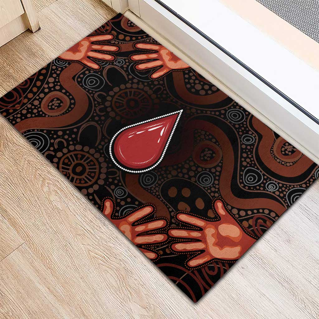 Australia Indigenous Leukemia Awareness Rubber Doormat Aboriginal Dot Arts - Aussie Hoodie