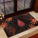 Australia Indigenous Leukemia Awareness Rubber Doormat Aboriginal Dot Arts - Aussie Hoodie
