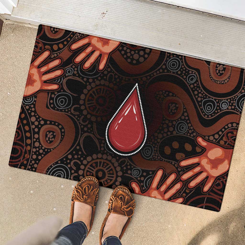 Australia Indigenous Leukemia Awareness Rubber Doormat Aboriginal Dot Arts - Aussie Hoodie