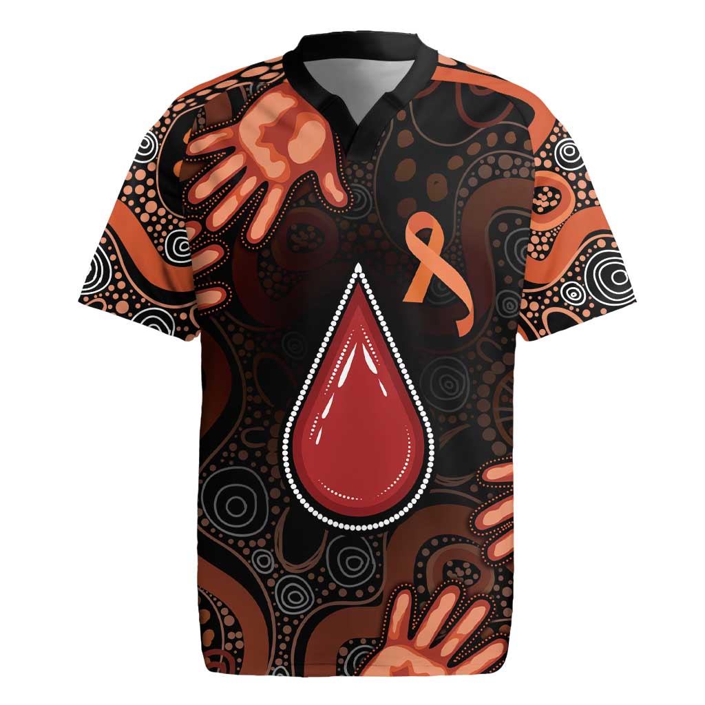 Australia Indigenous Leukemia Awareness Rugby Jersey Aboriginal Dot Arts - Aussie Hoodie