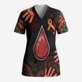 Australia Indigenous Leukemia Awareness Scrub Top Aboriginal Dot Arts - Aussie Hoodie