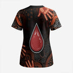 Australia Indigenous Leukemia Awareness Scrub Top Aboriginal Dot Arts - Aussie Hoodie