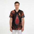 Australia Indigenous Leukemia Awareness Scrub Top Aboriginal Dot Arts - Aussie Hoodie