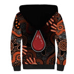 Australia Indigenous Leukemia Awareness Sherpa Hoodie Aboriginal Dot Arts - Aussie Hoodie