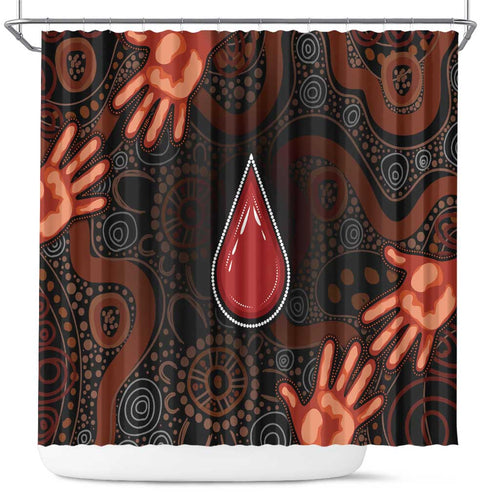 Australia Indigenous Leukemia Awareness Shower Curtain Aboriginal Dot Arts - Aussie Hoodie