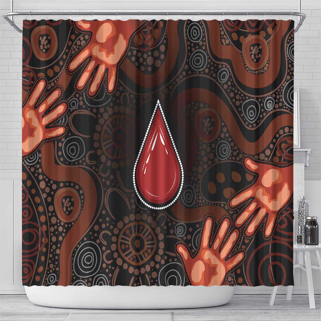 Australia Indigenous Leukemia Awareness Shower Curtain Aboriginal Dot Arts - Aussie Hoodie