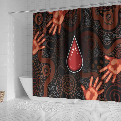 Australia Indigenous Leukemia Awareness Shower Curtain Aboriginal Dot Arts - Aussie Hoodie