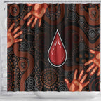 Australia Indigenous Leukemia Awareness Shower Curtain Aboriginal Dot Arts - Aussie Hoodie