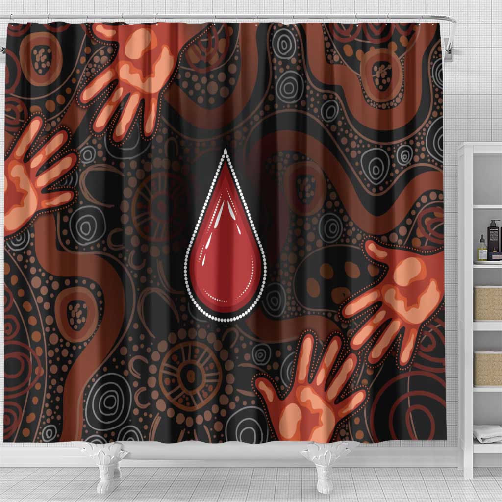 Australia Indigenous Leukemia Awareness Shower Curtain Aboriginal Dot Arts - Aussie Hoodie