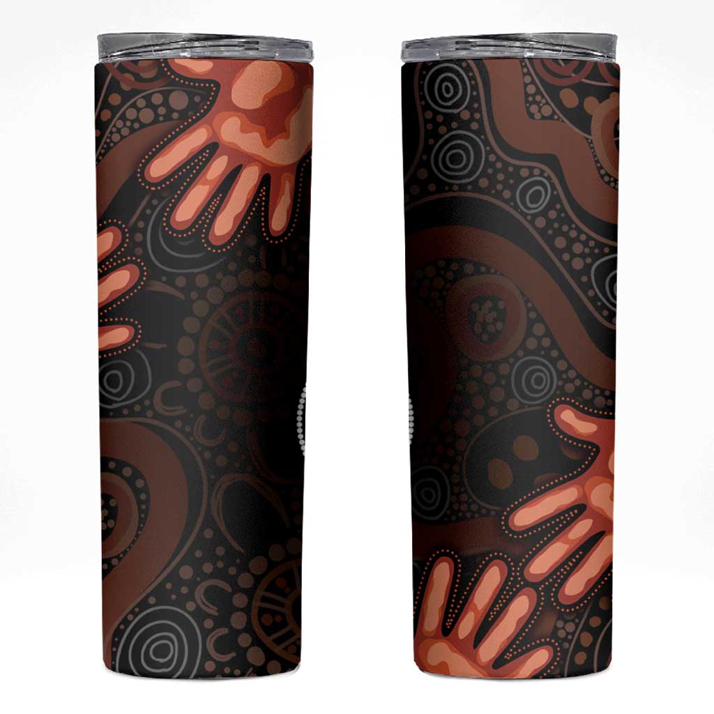 Australia Indigenous Leukemia Awareness Skinny Tumbler Aboriginal Dot Arts - Aussie Hoodie
