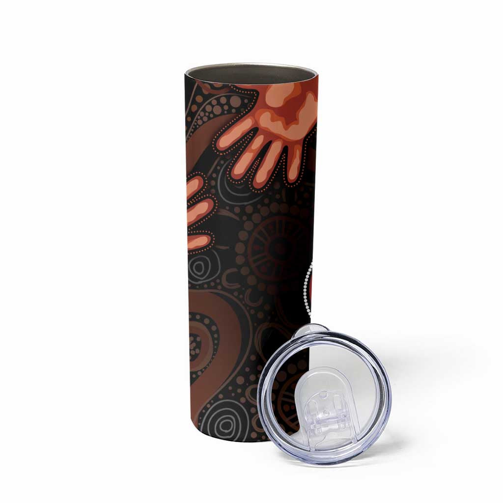Australia Indigenous Leukemia Awareness Skinny Tumbler Aboriginal Dot Arts - Aussie Hoodie