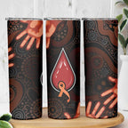 Australia Indigenous Leukemia Awareness Skinny Tumbler Aboriginal Dot Arts - Aussie Hoodie