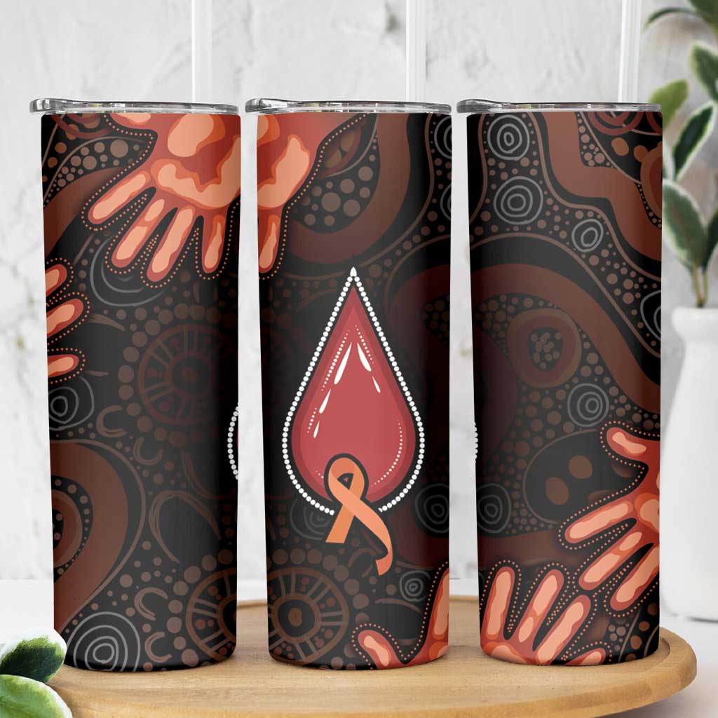 Australia Indigenous Leukemia Awareness Skinny Tumbler Aboriginal Dot Arts - Aussie Hoodie