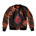 Australia Indigenous Leukemia Awareness Sleeve Zip Bomber Jacket Aboriginal Dot Arts - Aussie Hoodie