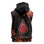 Australia Indigenous Leukemia Awareness Sleeveless Hoodie Aboriginal Dot Arts - Aussie Hoodie