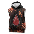 Australia Indigenous Leukemia Awareness Sleeveless Zip Hoodie Aboriginal Dot Arts LT7