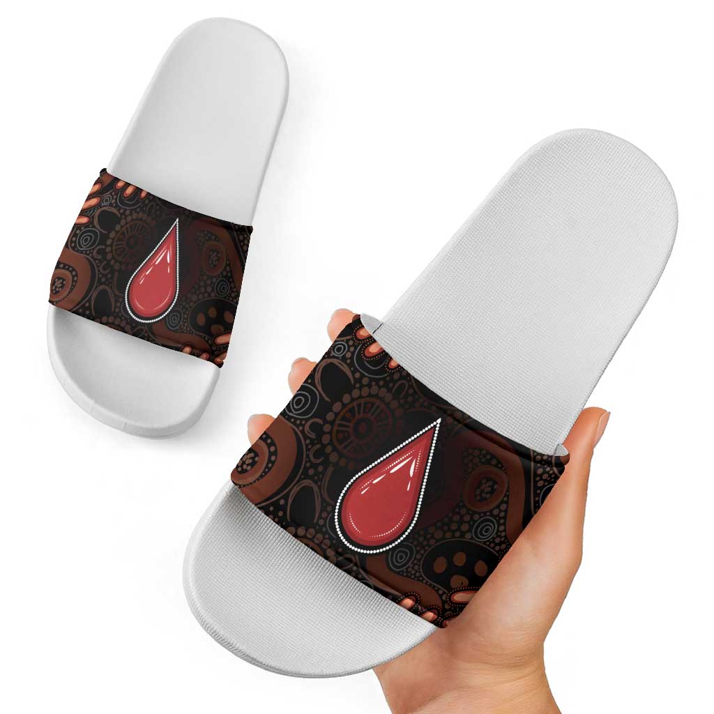 Australia Indigenous Leukemia Awareness Slide Sandals Aboriginal Dot Arts - Aussie Hoodie
