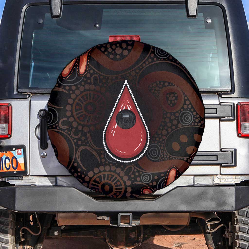 Australia Indigenous Leukemia Awareness Spare Tire Cover Aboriginal Dot Arts - Aussie Hoodie