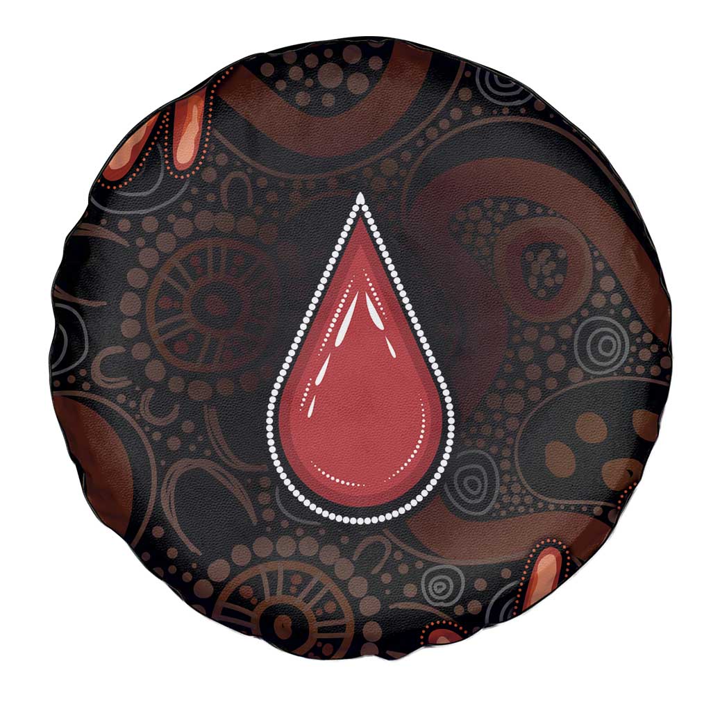 Australia Indigenous Leukemia Awareness Spare Tire Cover Aboriginal Dot Arts - Aussie Hoodie