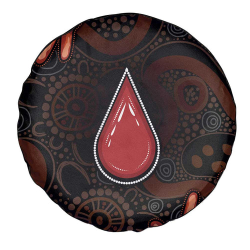 Australia Indigenous Leukemia Awareness Spare Tire Cover Aboriginal Dot Arts - Aussie Hoodie