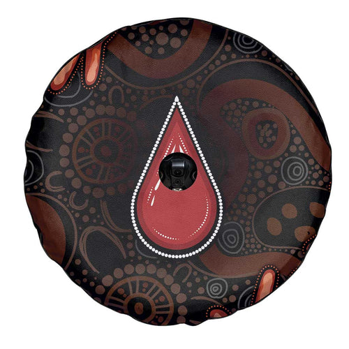 Australia Indigenous Leukemia Awareness Spare Tire Cover Aboriginal Dot Arts - Aussie Hoodie
