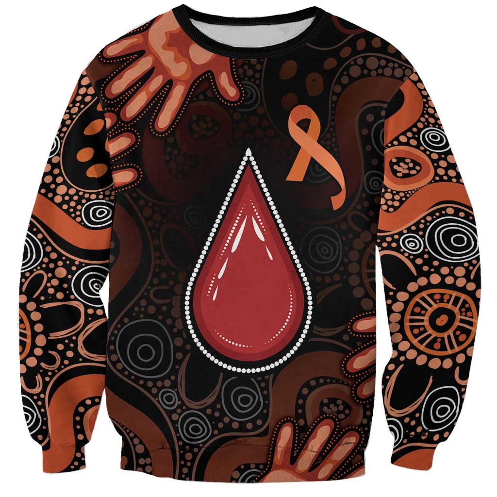 Australia Indigenous Leukemia Awareness Sweatshirt Aboriginal Dot Arts - Aussie Hoodie
