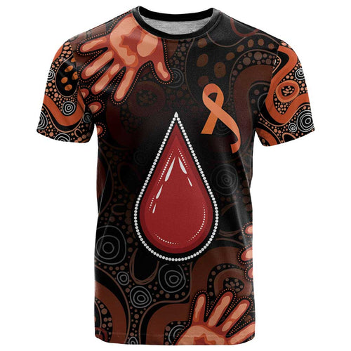 Australia Indigenous Leukemia Awareness T Shirt Aboriginal Dot Arts - Aussie Hoodie