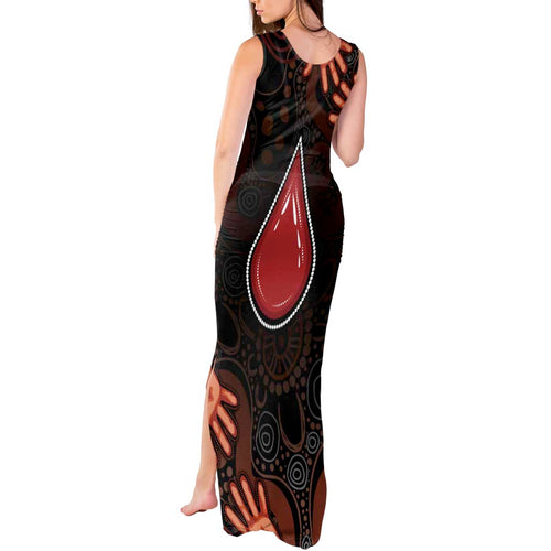Australia Indigenous Leukemia Awareness Tank Maxi Dress Aboriginal Dot Arts - Aussie Hoodie