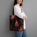 Australia Indigenous Leukemia Awareness Tote Bag Aboriginal Dot Arts - Aussie Hoodie