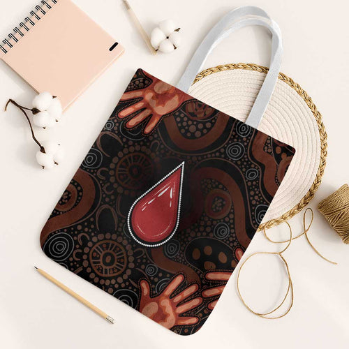 Australia Indigenous Leukemia Awareness Tote Bag Aboriginal Dot Arts - Aussie Hoodie